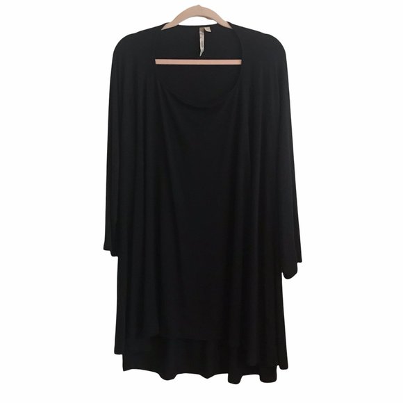 Comfy USA Black Jersey Tunic Top Black